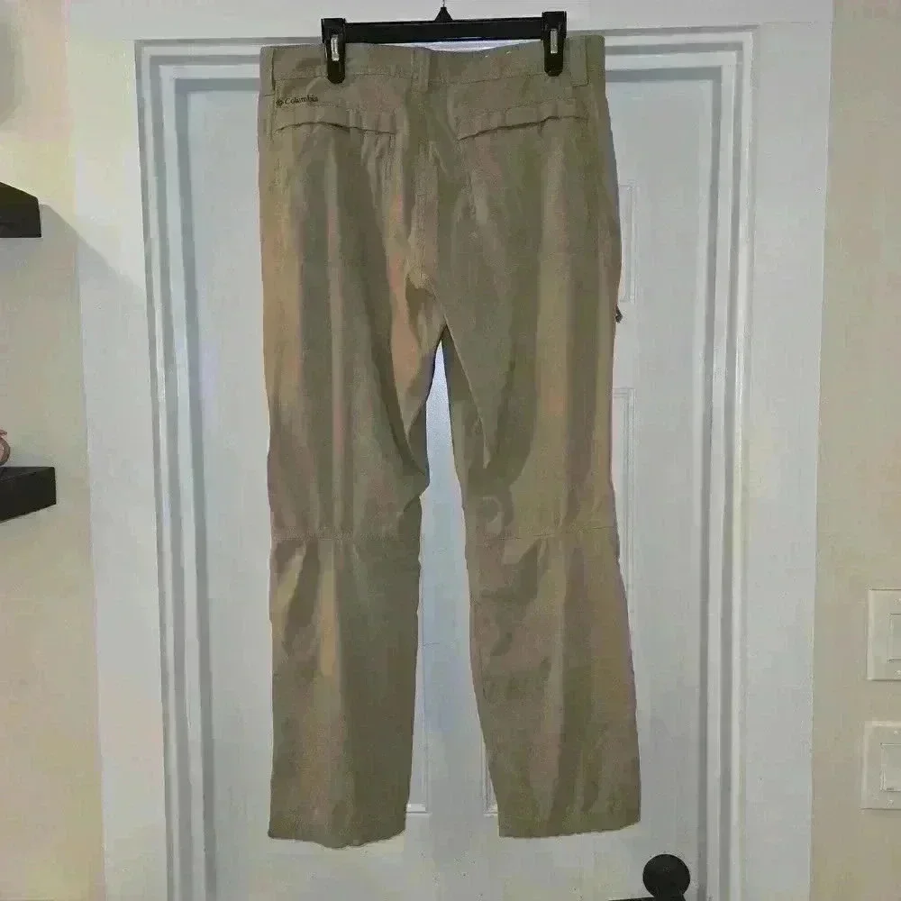 Columbia Omni Sheild Mens Straight Leg Activewear Hiking Pants Tan Size 34
